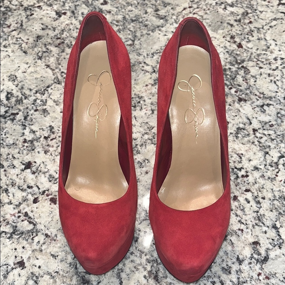 Jessica Simpson Red Suede Heels